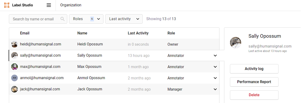Screenshot of Performance Report button